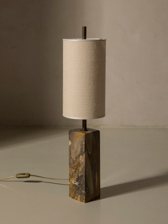 Lámpara italiana con base de mármol verde