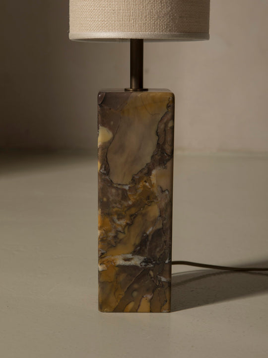 Lámpara italiana con base de mármol verde