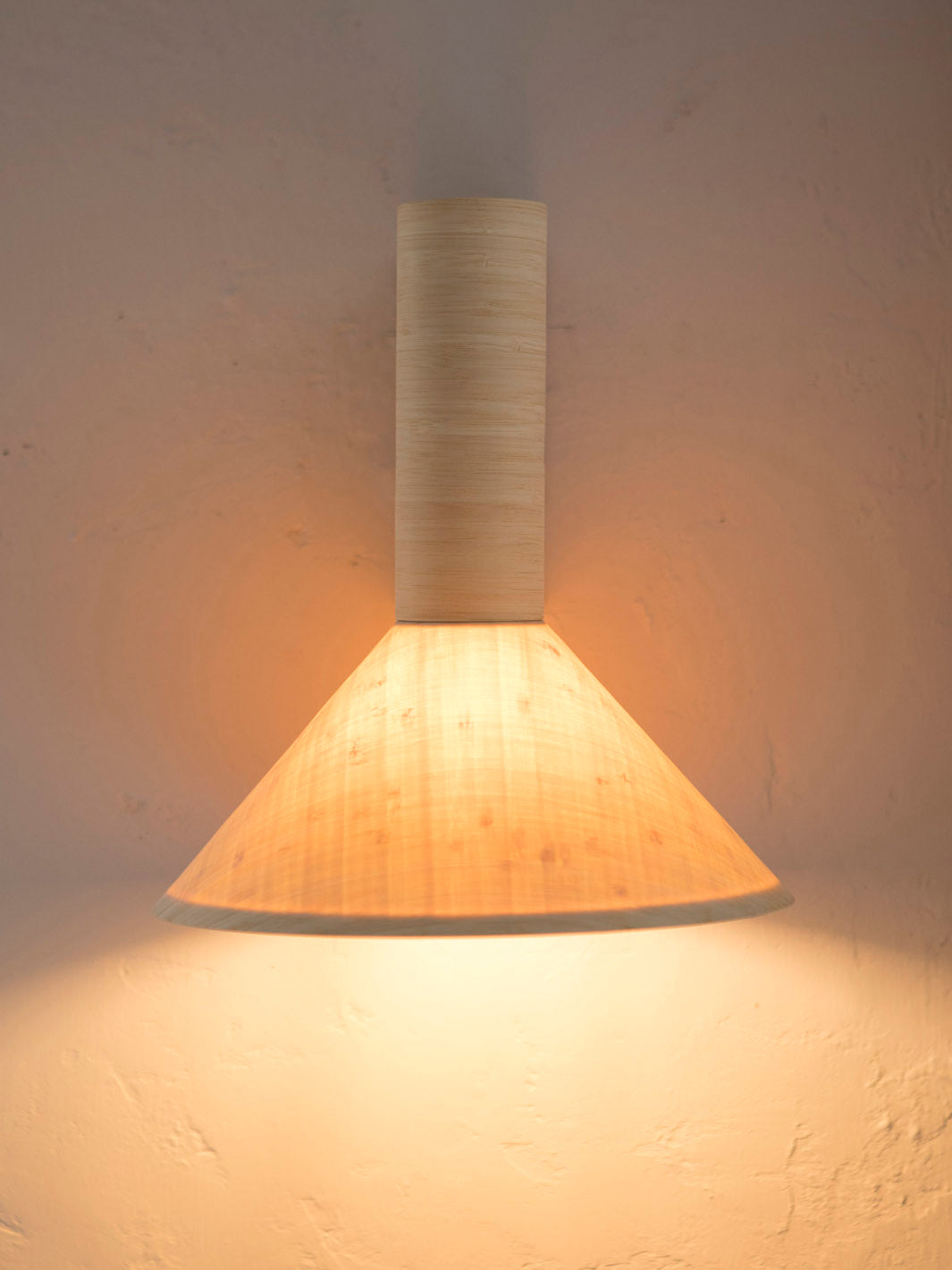 Natural bamboo wall light