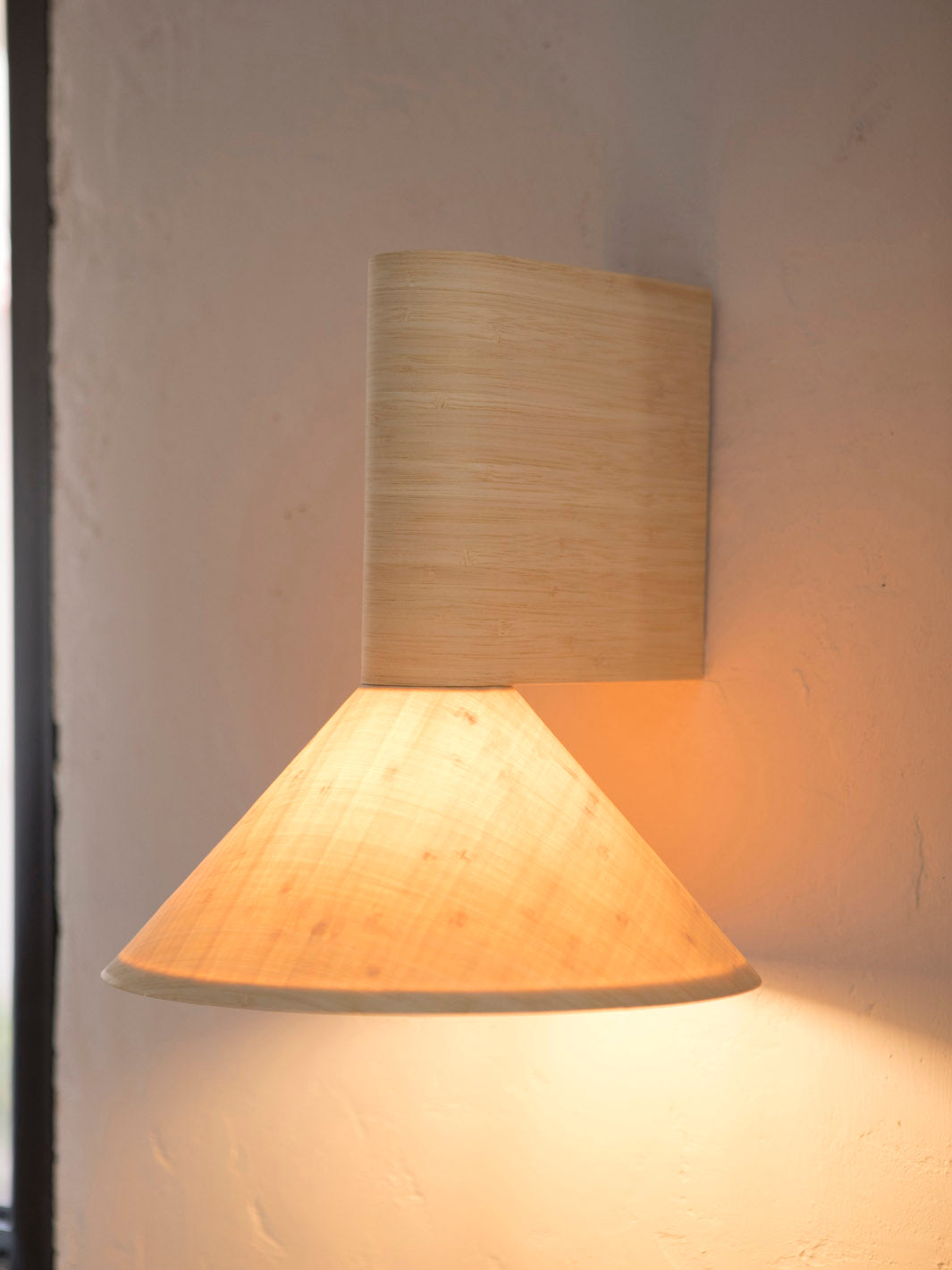 Natural bamboo wall light