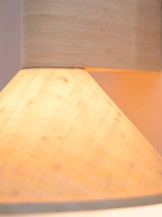 Natural bamboo wall light