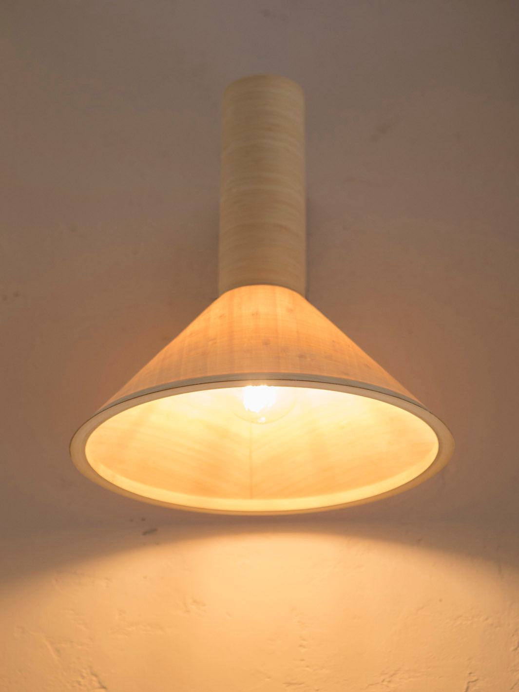 Natural bamboo wall light