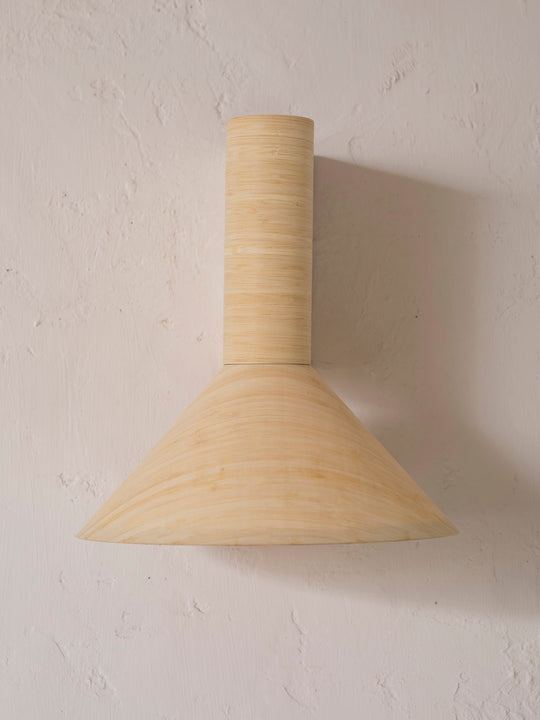 Natural bamboo wall light