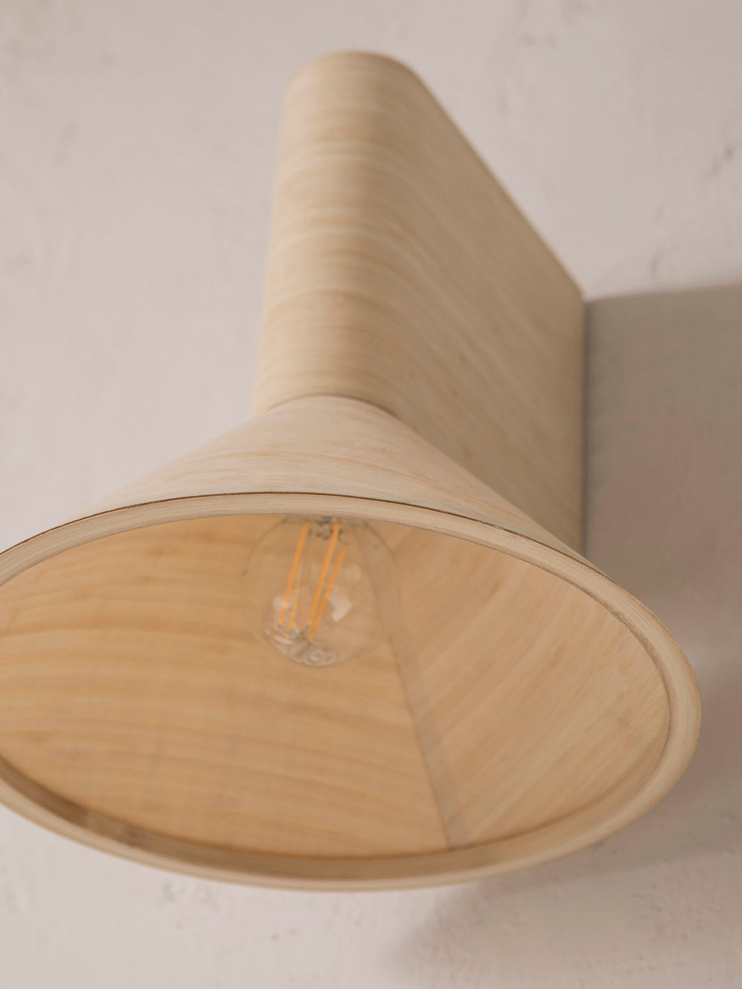 Natural bamboo wall light