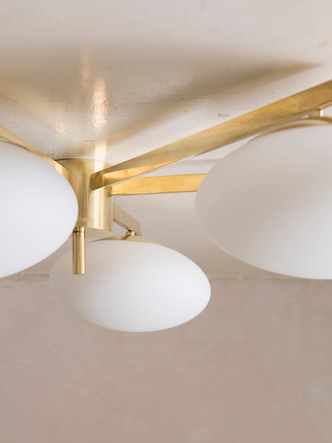 Brass and Murano ceiling light 6 lampshades
