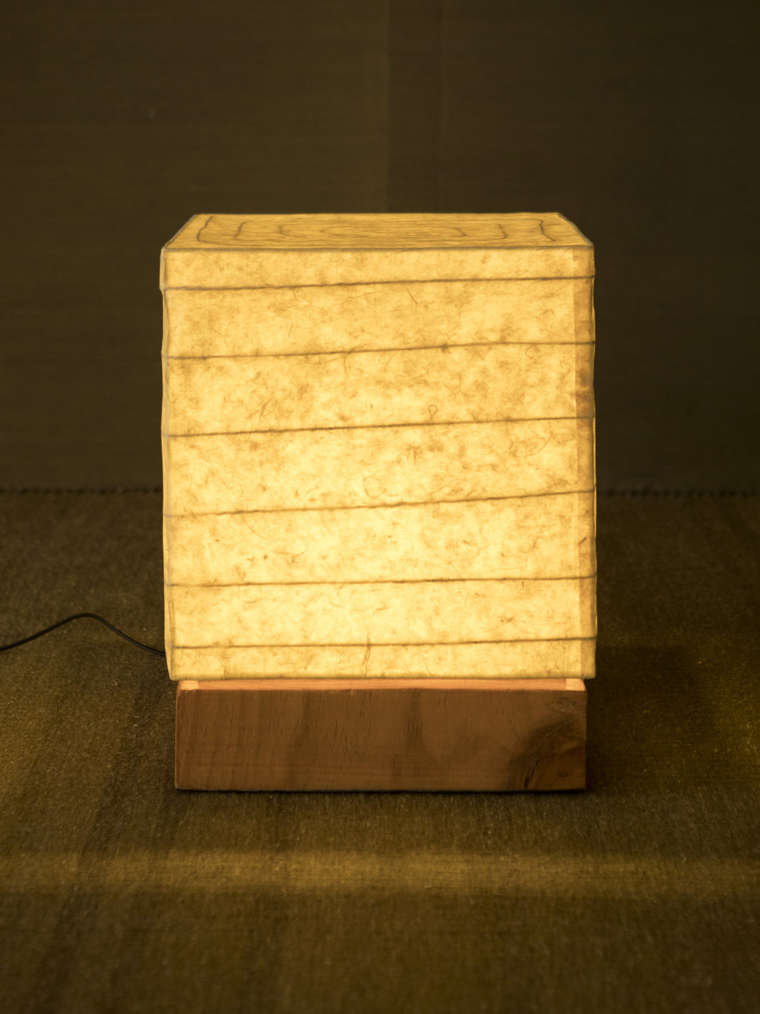 Xuan Paper and Natural Wood Lamp