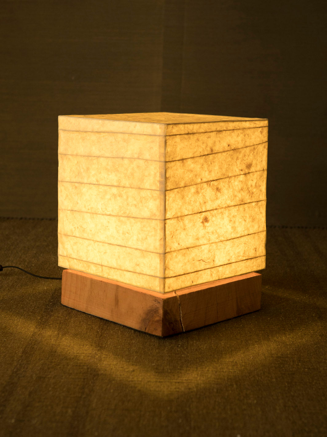 Xuan Paper and Natural Wood Lamp