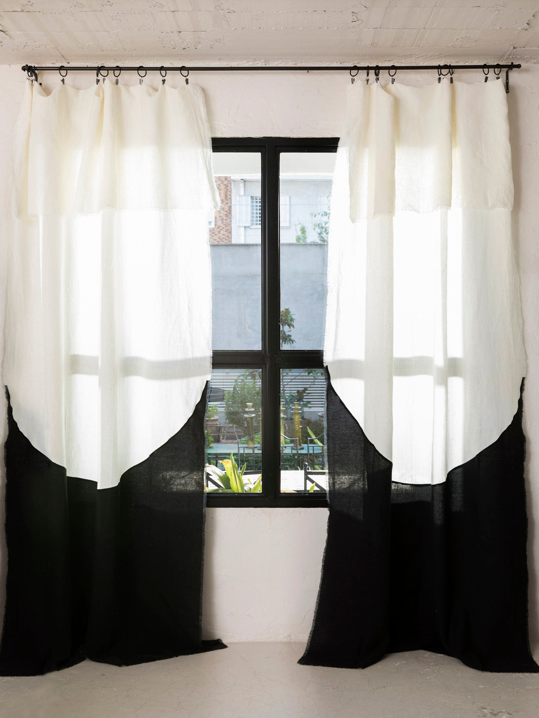 Linen curtain Porto Nuit noire