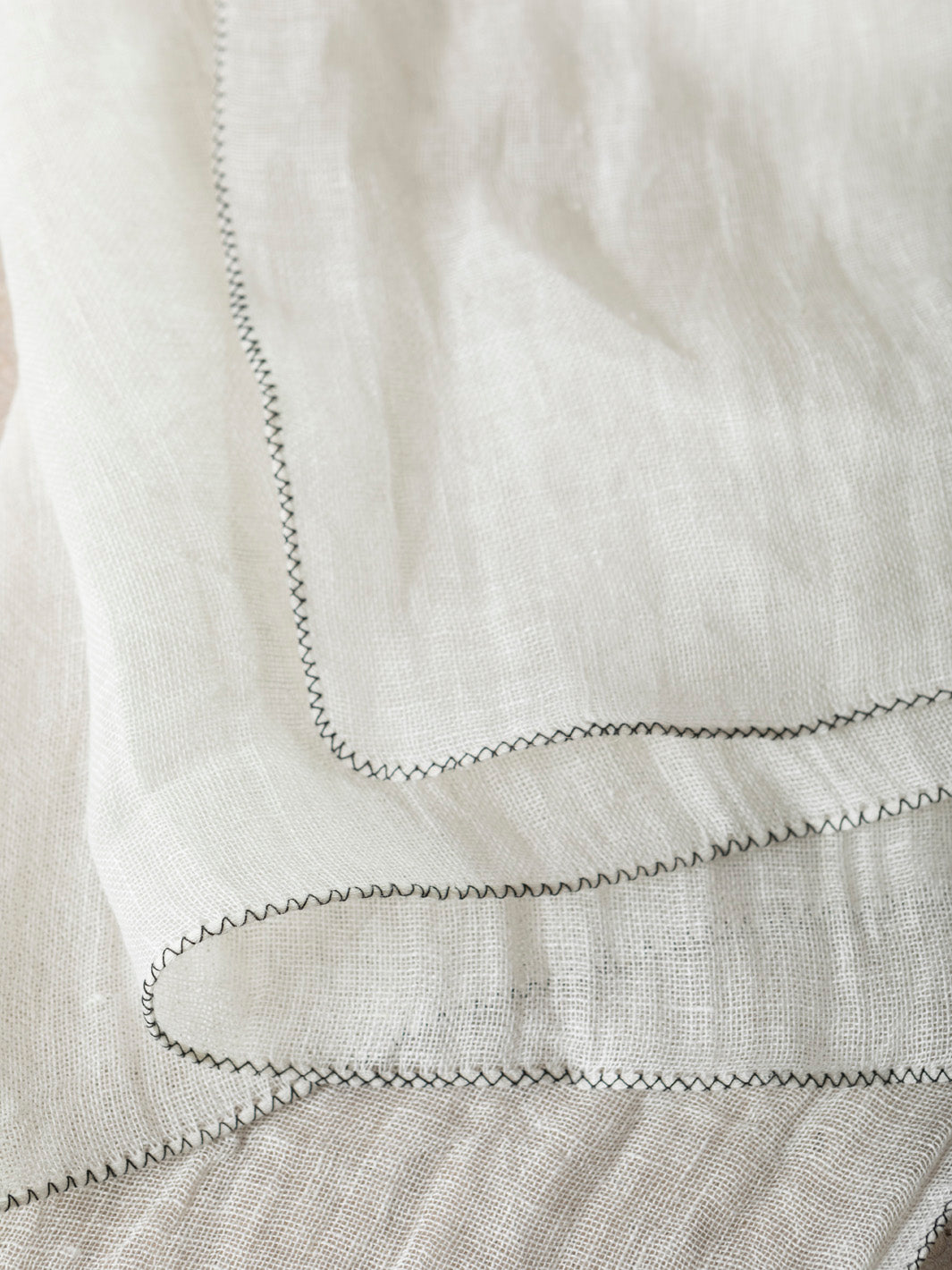 Florence white linen curtain