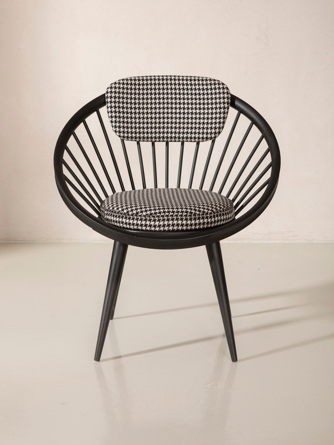 Pair of Circle armchairs, 1950s, houndstooth