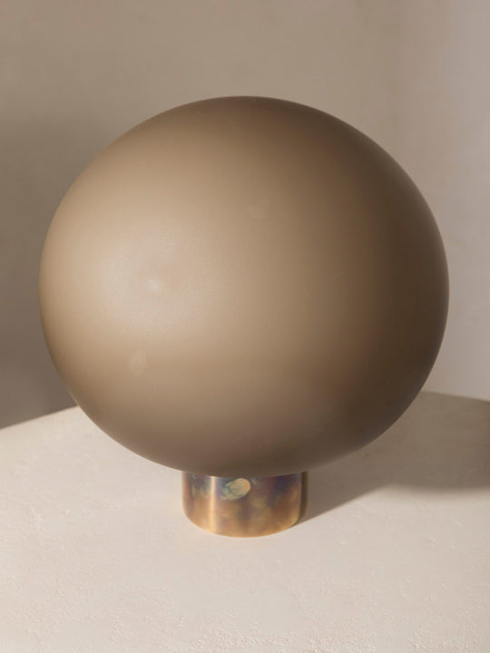 Murano mocha and brass table lamp