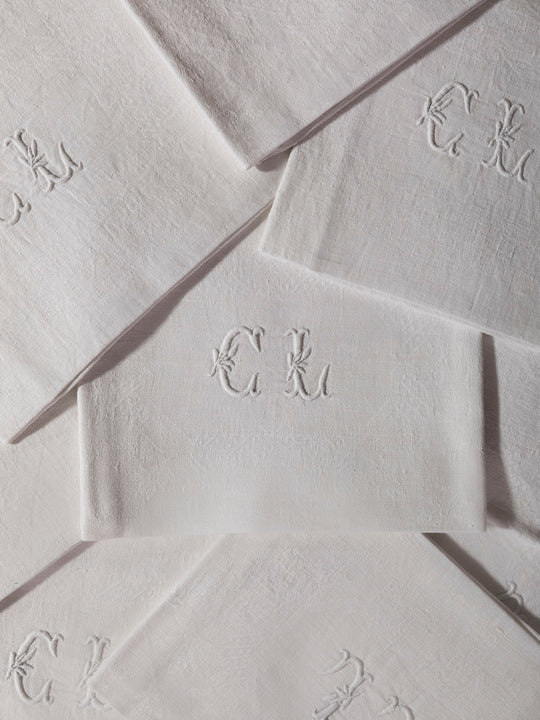 Set of 9 Damask napkins "CL"