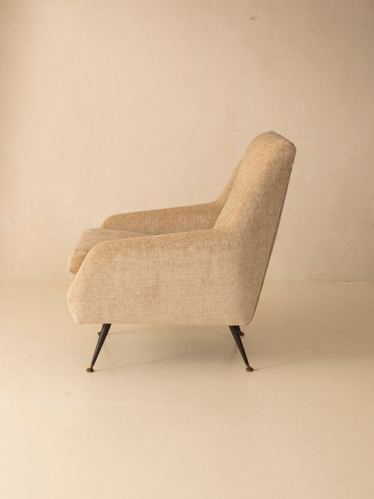 Pareja de butacas Midcentury italianas beige