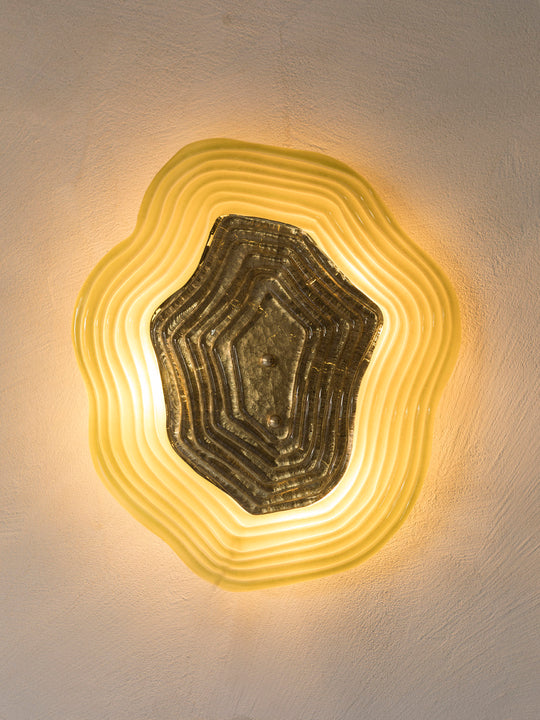 Murano Sediment Green and Gold Sconce