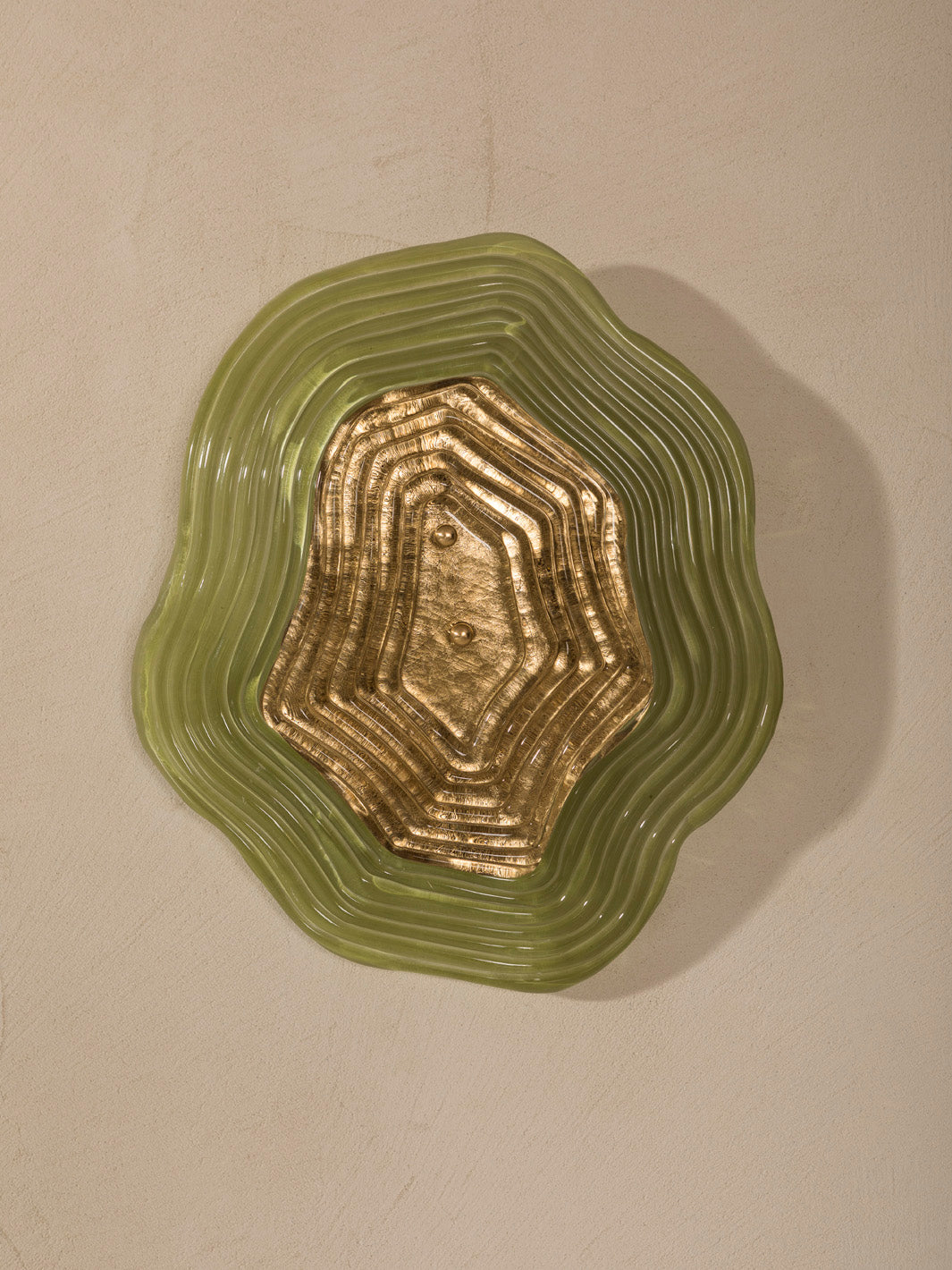 Murano Sediment Green and Gold Sconce