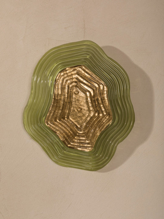 Murano Sediment Green and Gold Sconce