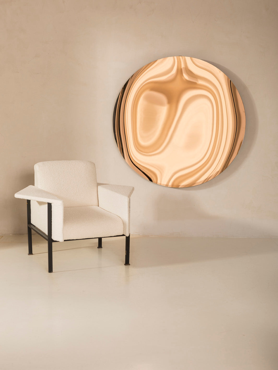 Miroir Concave Contemporain de Murano Italie Ø117,5cm