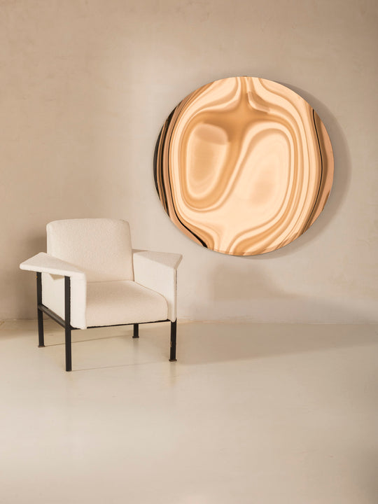 Miroir Concave Contemporain de Murano Italie Ø117,5cm