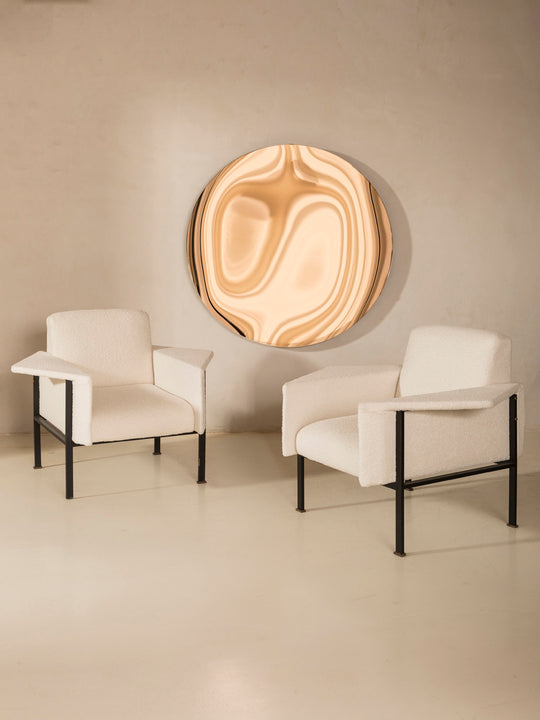 Miroir Concave Contemporain de Murano Italie Ø117,5cm