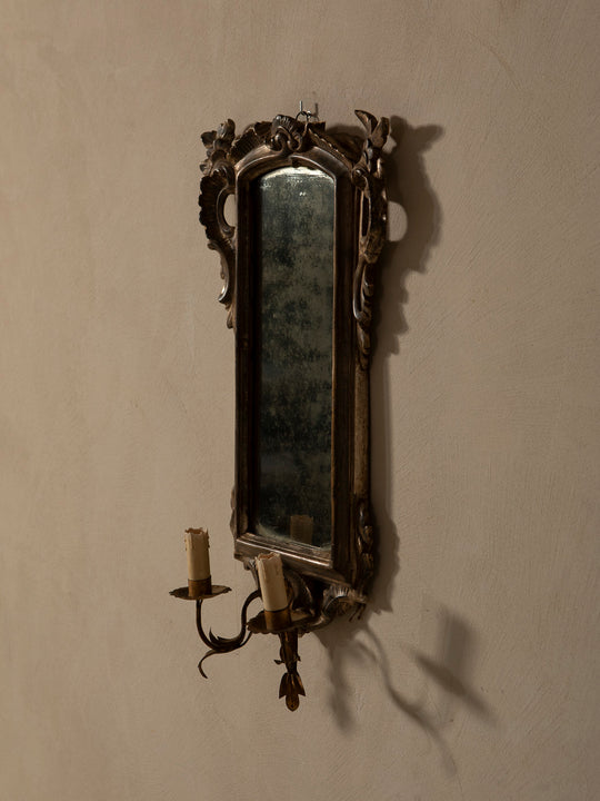 Pair of 1940s Venetian mirrored wall sconces