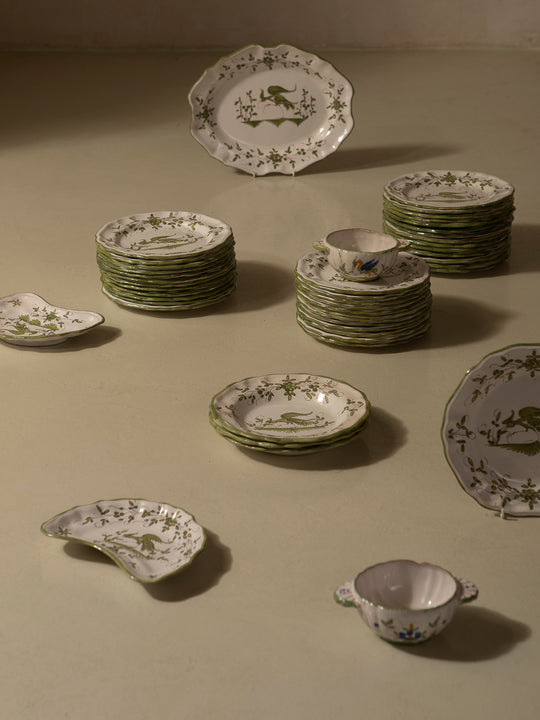 French dinnerware in green tones