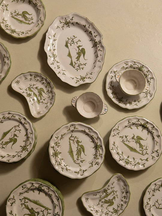 French dinnerware in green tones