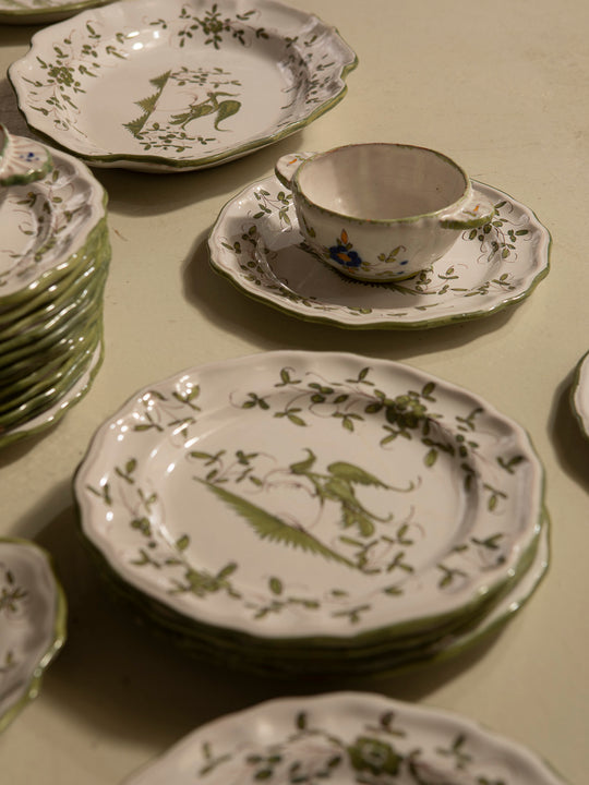 French dinnerware in green tones