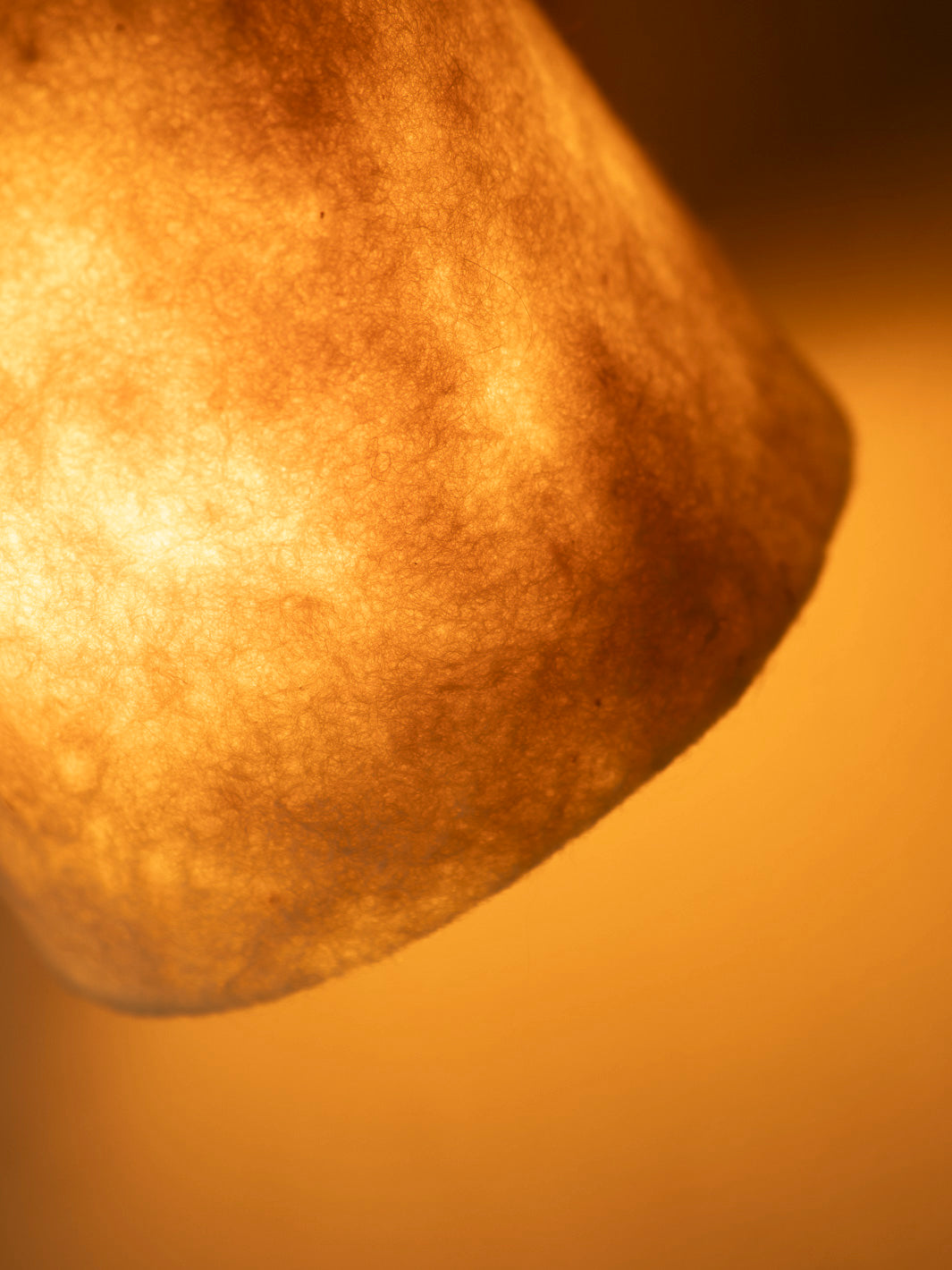 Felt lampshade wall sconce with stoneware basin