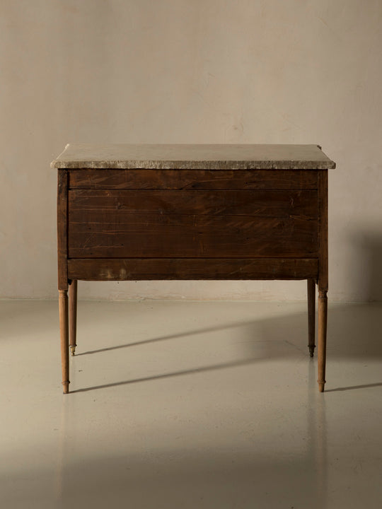 Cómoda parisina caoba, palosanto y mármol s.XIX