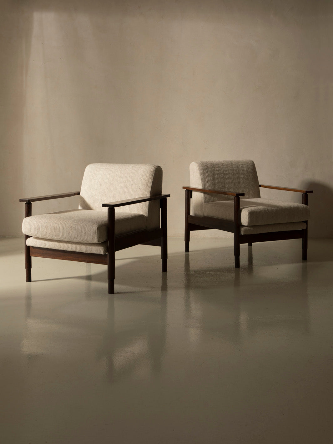 Pair of 60s rosewood armchairs