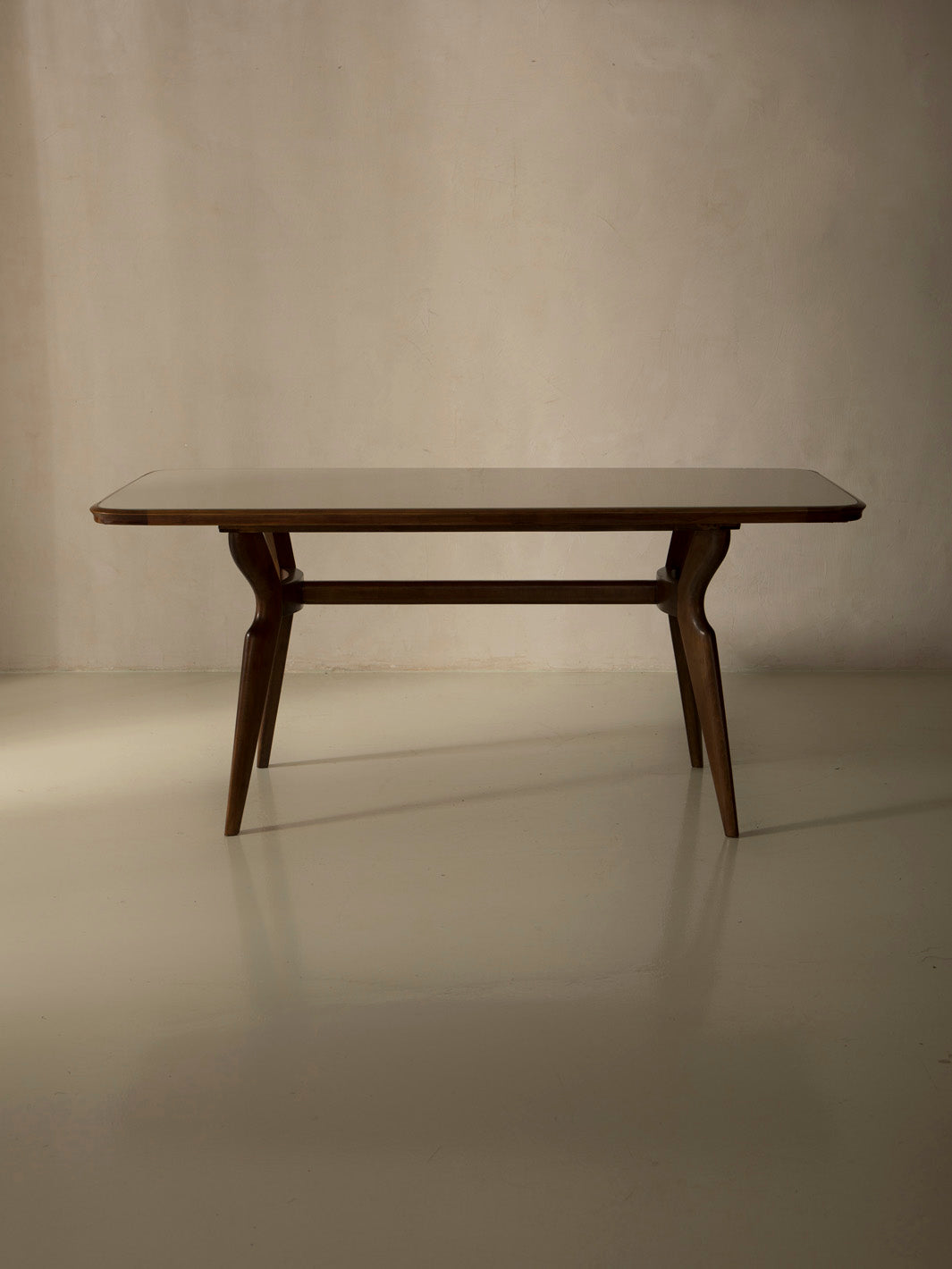 Italian cream glass table from the 1950s