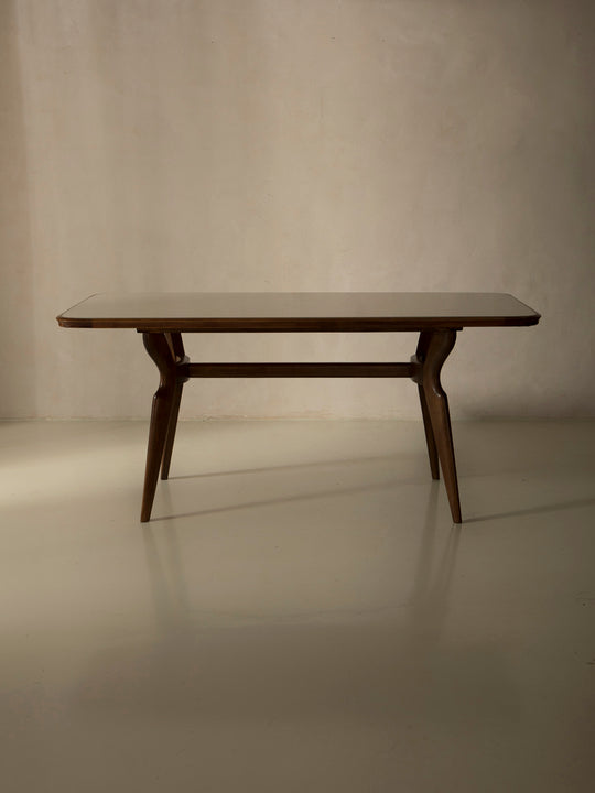 Italian cream glass table from the 1950s
