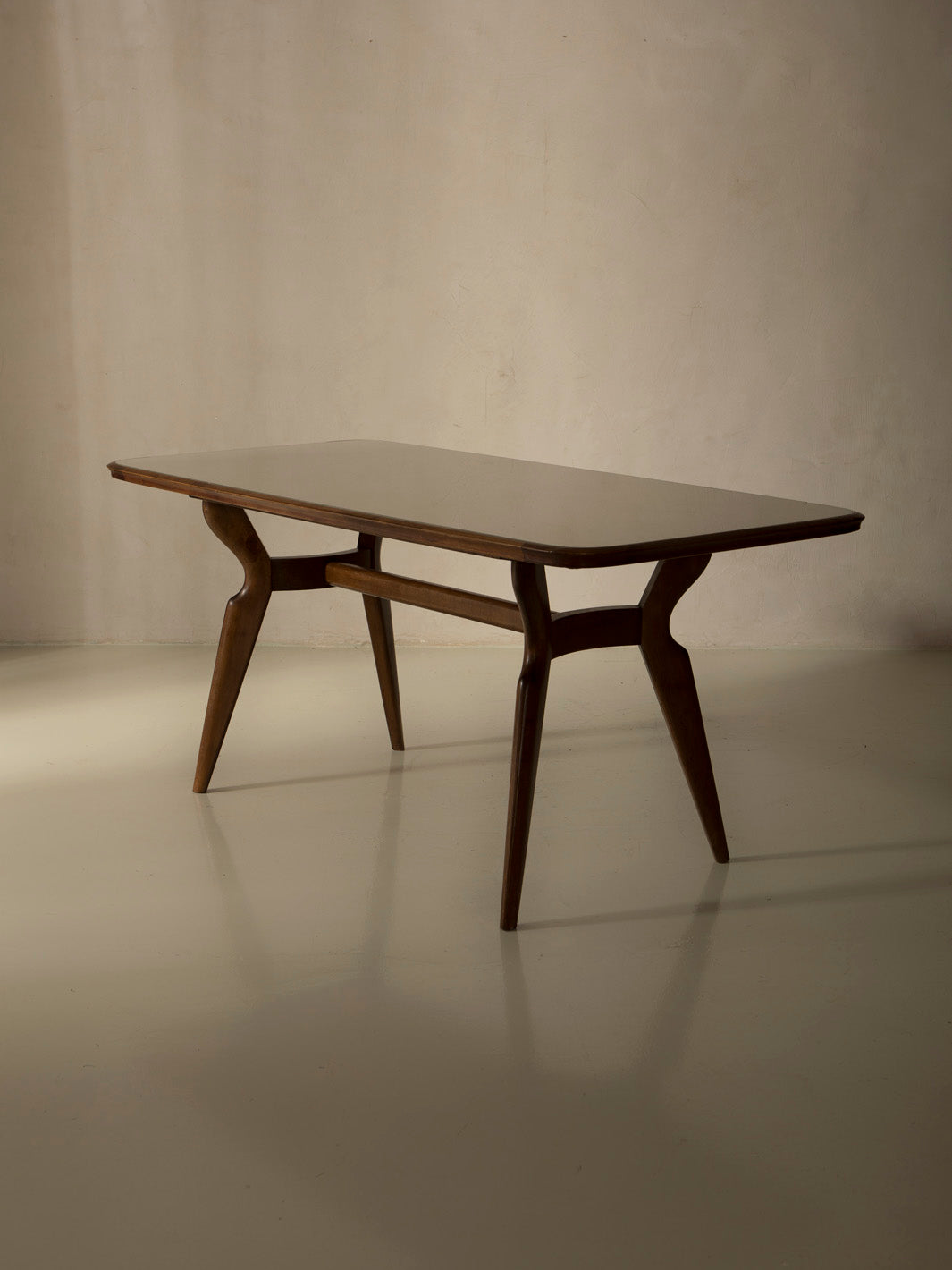 Italian cream glass table from the 1950s
