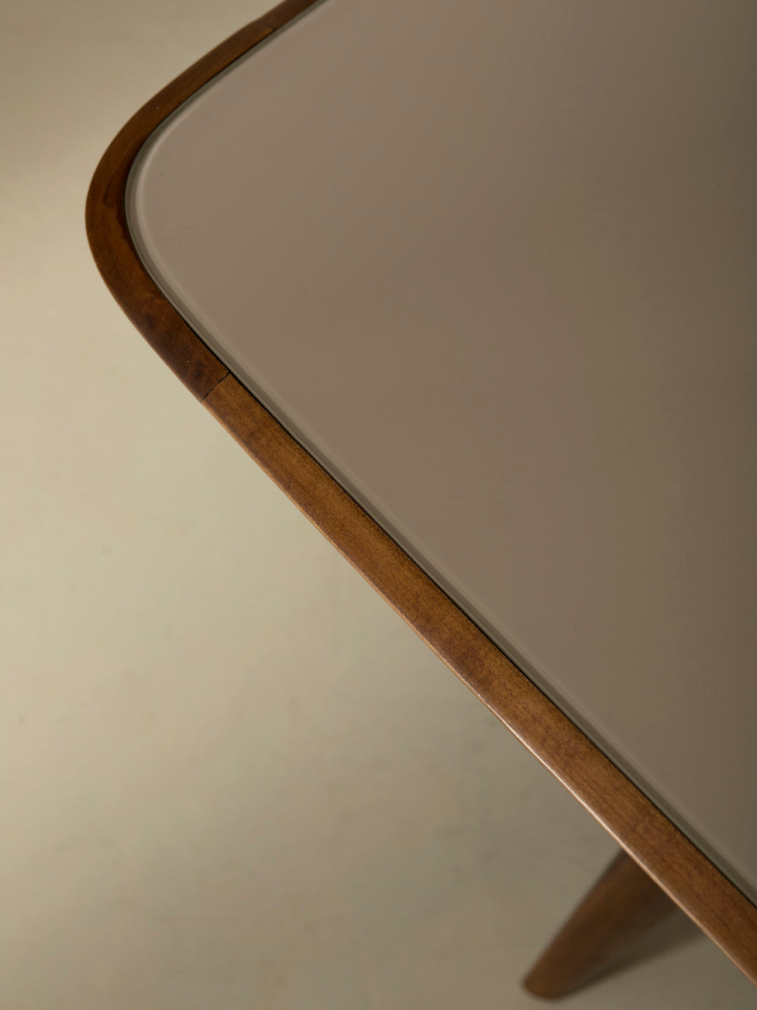 Italian cream glass table from the 1950s