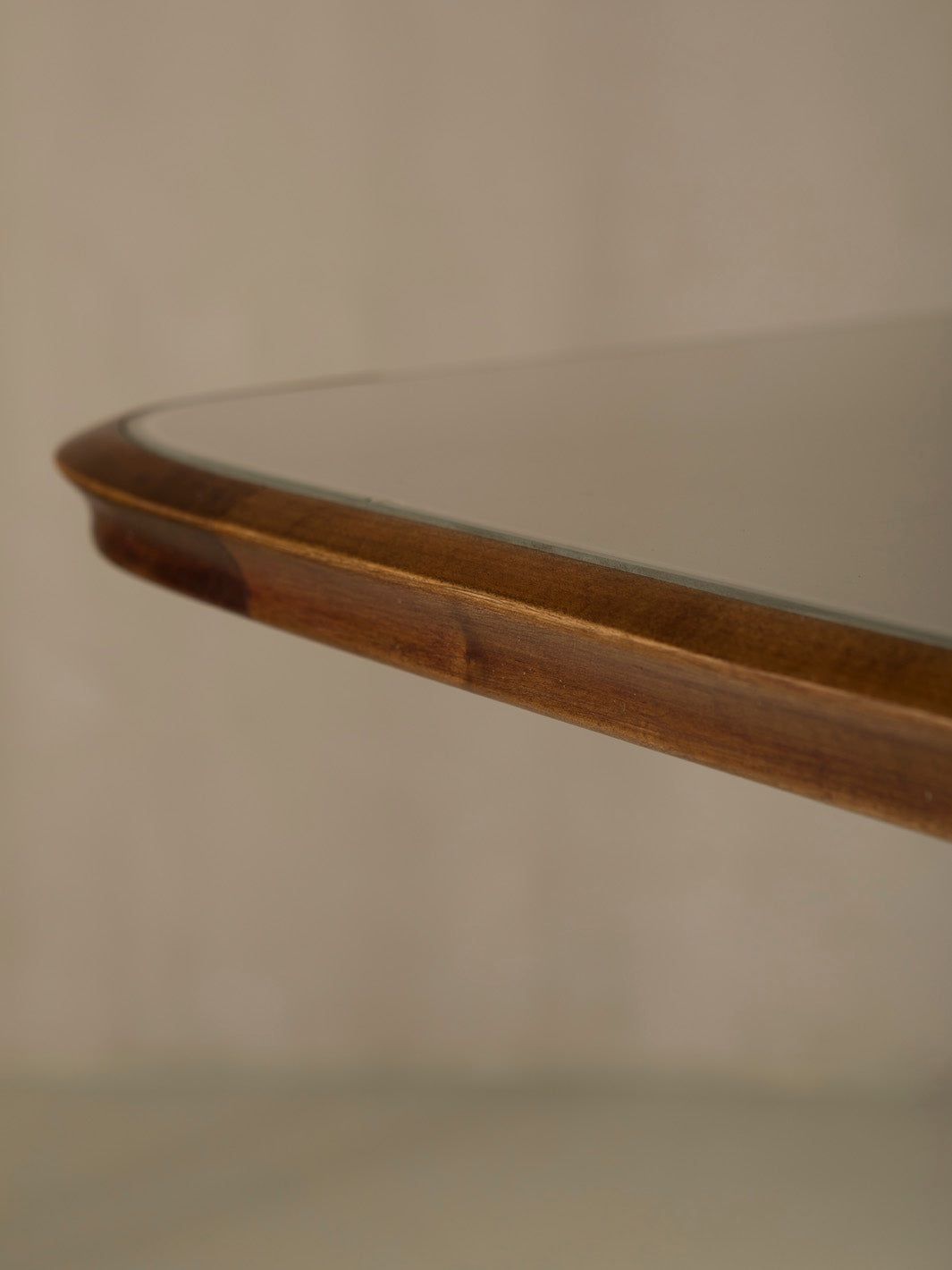 Italian cream glass table from the 1950s