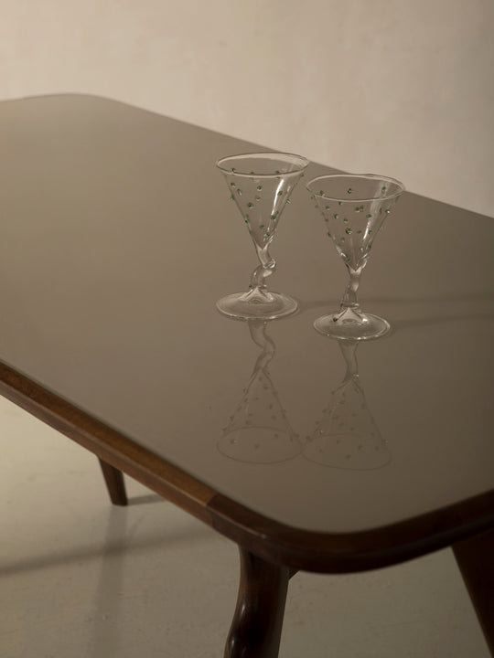 Italian cream glass table from the 1950s