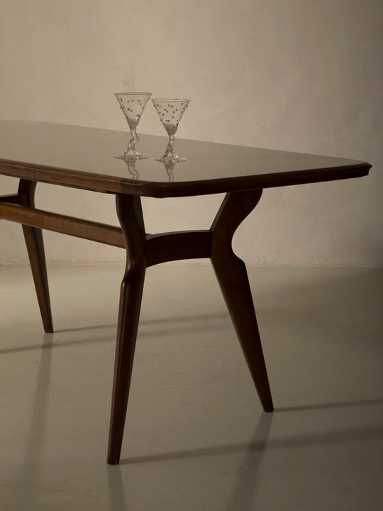 Italian cream glass table from the 1950s