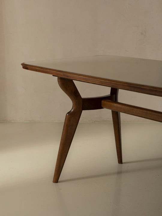 Italian cream glass table from the 1950s
