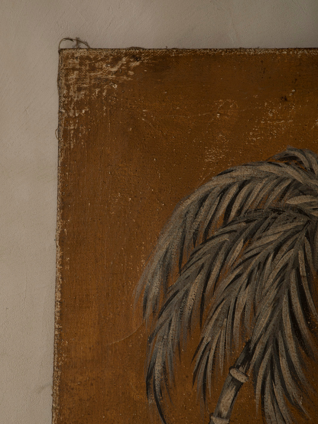 Chinoiserie mural on antique linen
