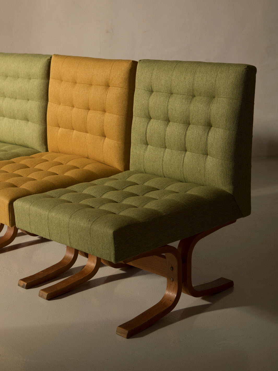 Pair of rationalist armchairs from the 1940s, beech