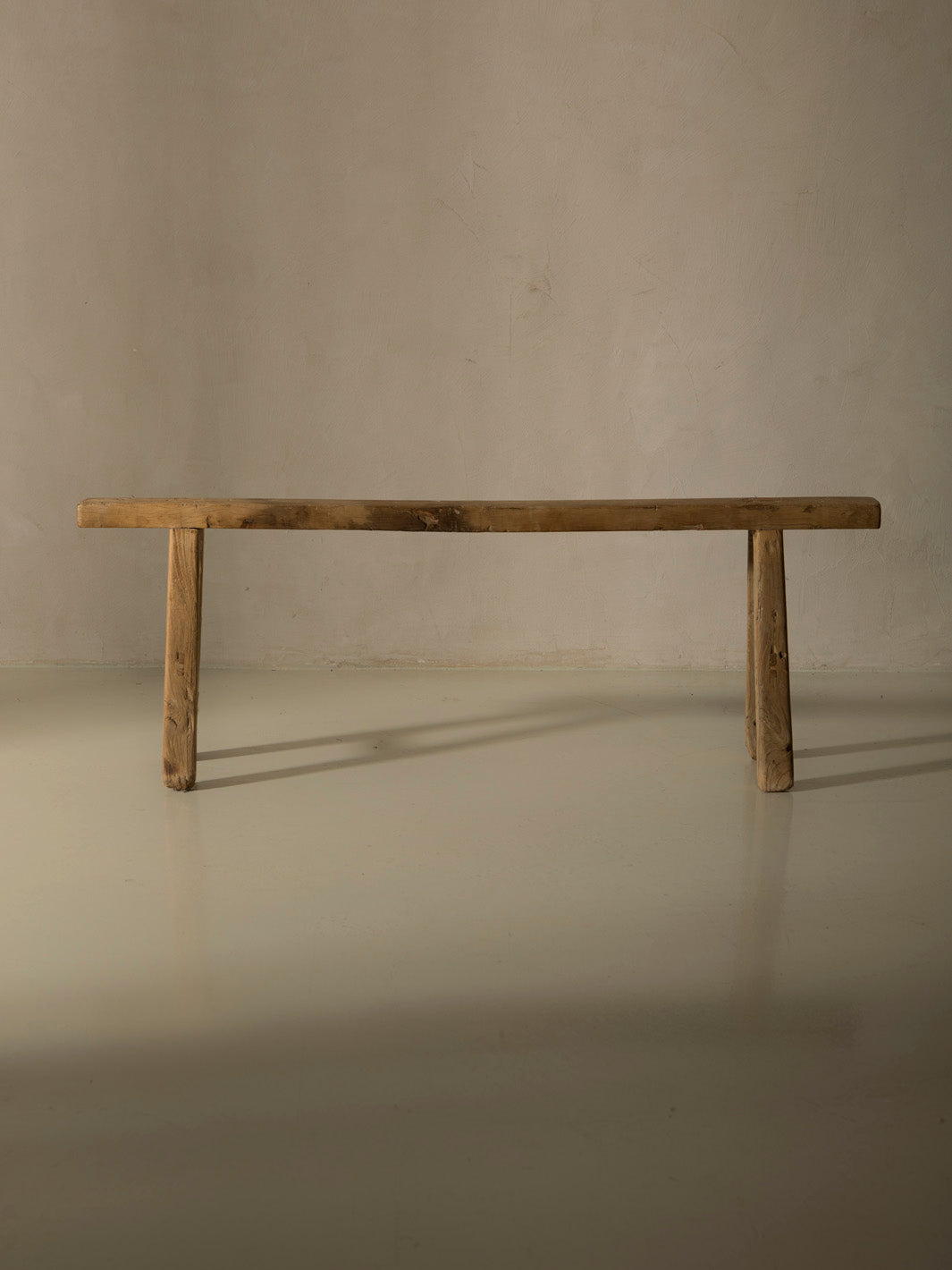 Chinese bench, washed elm, 1940s II