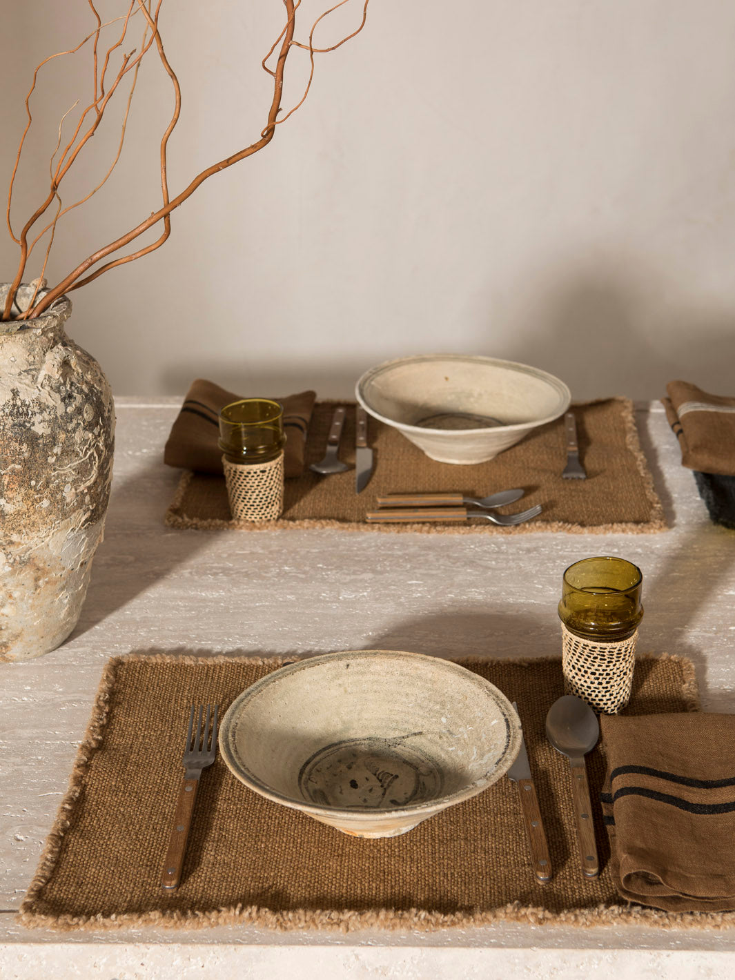 Individual Jasper de lino caramelo Libeco