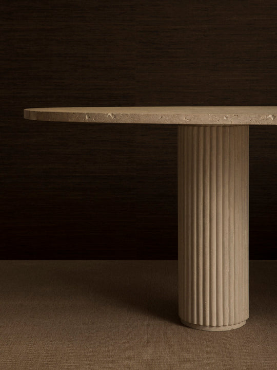Travertine marble organic table 230x103cm