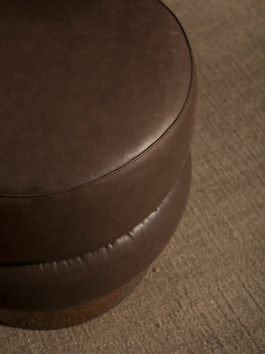 Chromo Mink leather pouf