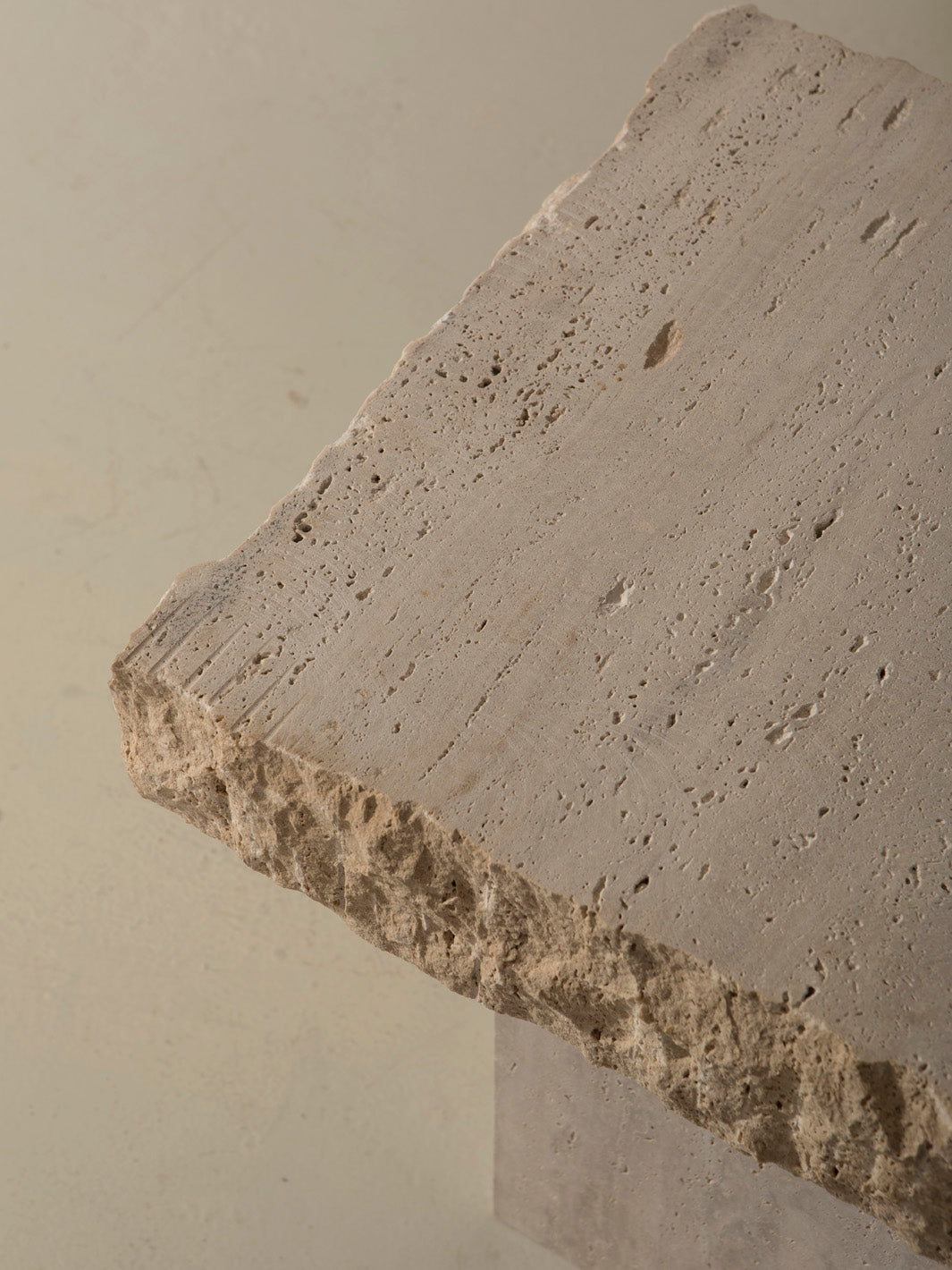 Rectangular travertine side tables