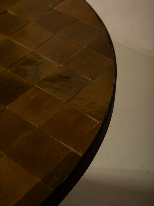 Zellige Olive Round Table 130cm diameter x 73cm