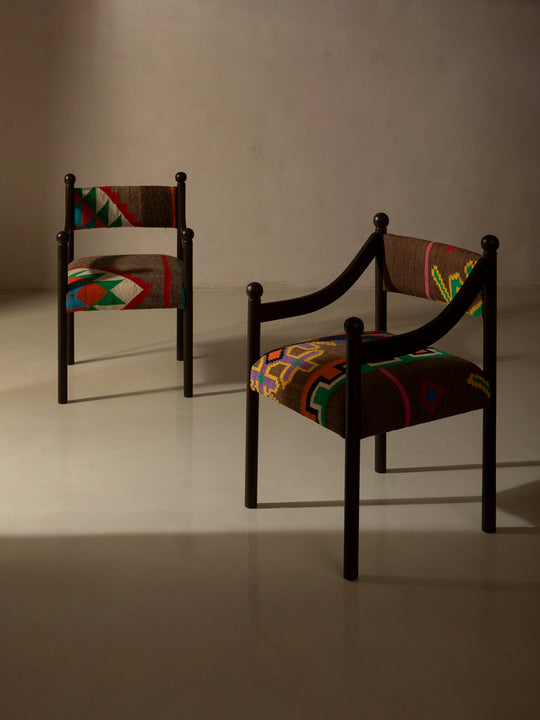 Silla con brazo Palma marrón