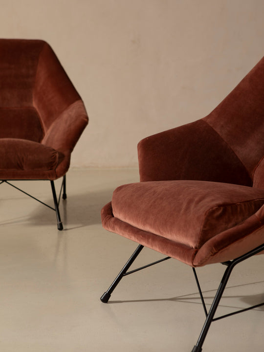 Magnolia armchairs, Italy, 1960s, UPHOLSTERER
