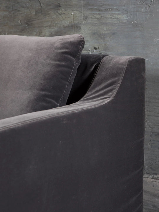 Fauteuil Comporta Velours Gris Anthracite
