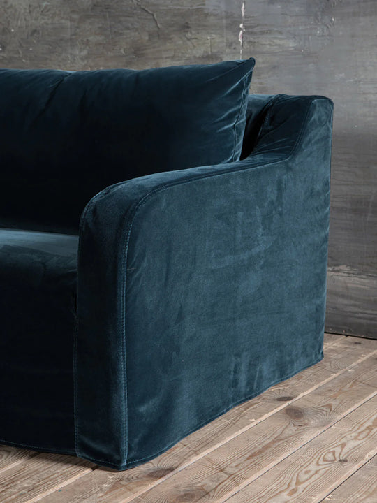 Fauteuil Comporta Velours Pétrole